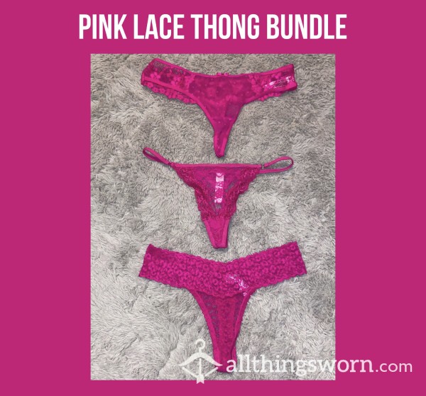 Pink Lace Thong Bundle💞