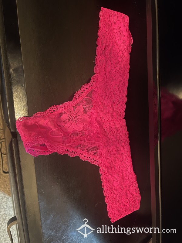Pink Lacy Thong Waiting For Me To Play In Them For You