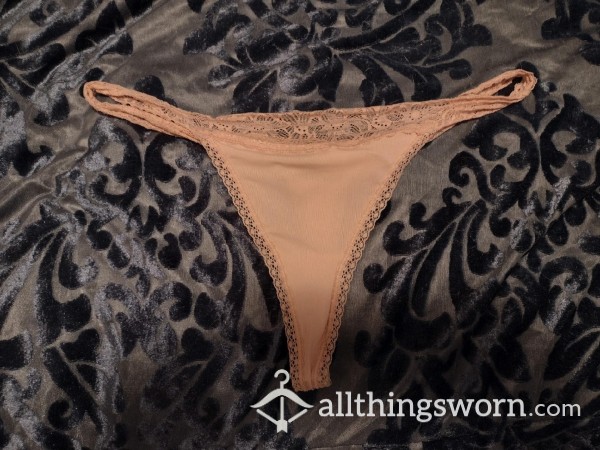 Pink Lacy Thong, Worn For 30 Hours.