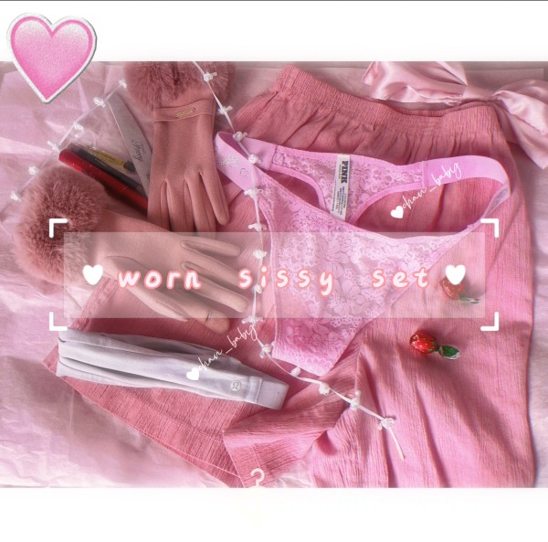 Pink Large Cute Cozy Sparkle Sissy Set ♡🌸