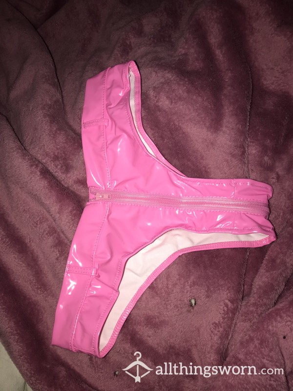 Pink Leather Thongs