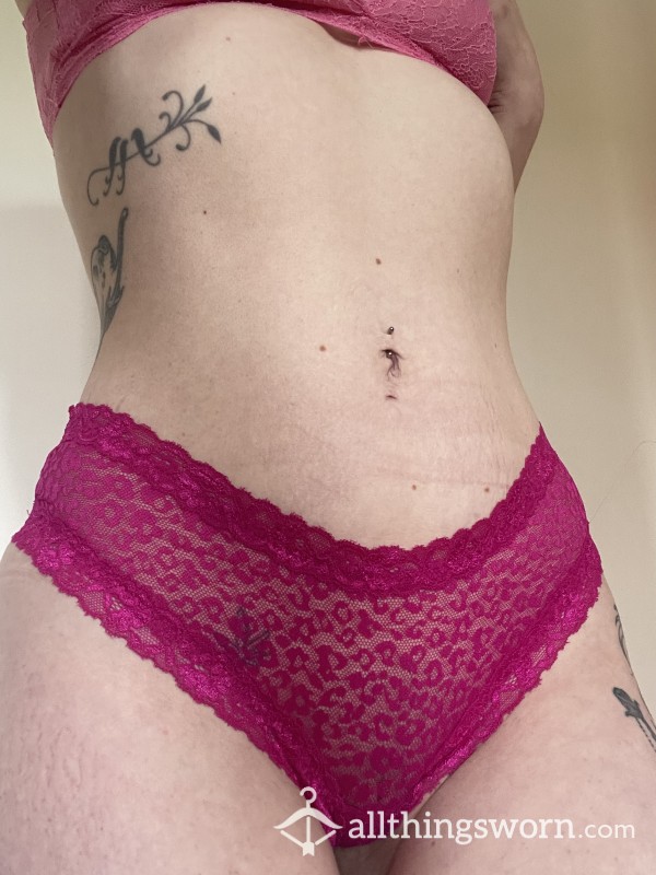 Sale!! Pink Leopard Lace Panties