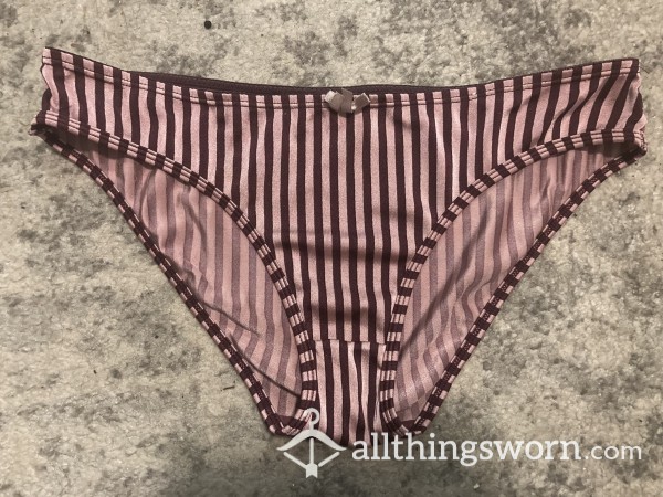 Pink & Maroon Stripe Panties
