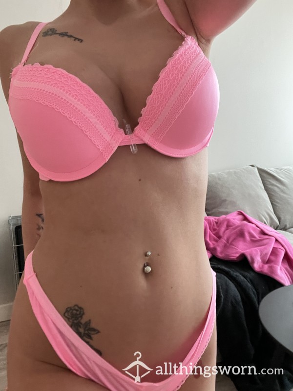 Pink Matching Thong Set Full Of My Scent