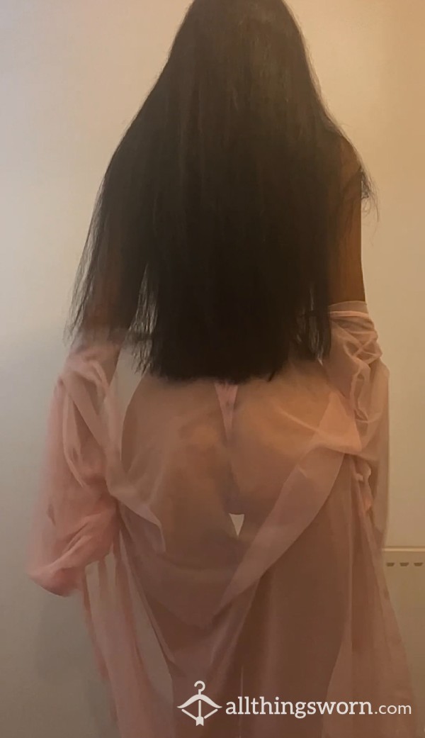 Pink Mesh Dressing Gown