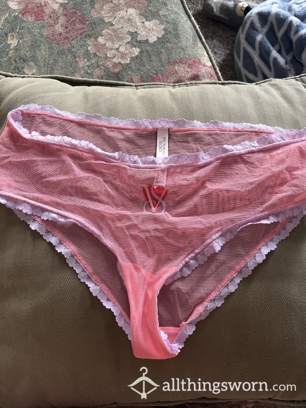 Pink Mesh Victoria Secret Underwear XL