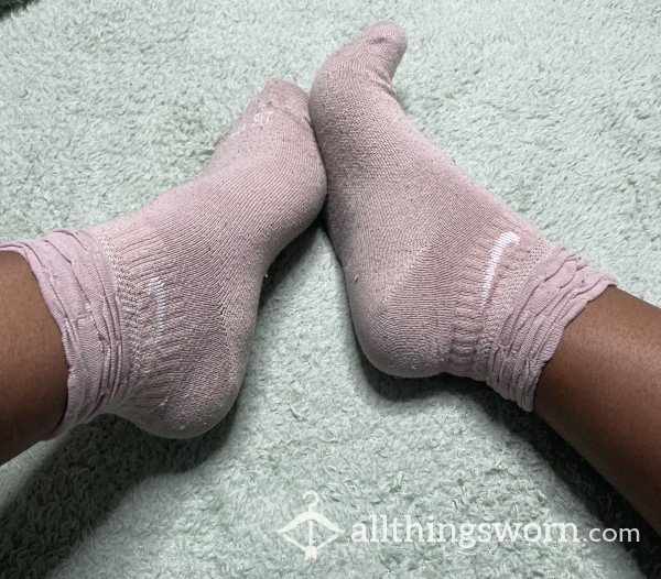 Pink Or Blue Nike Socks - Crew Socks With Trim - Get Sweaty From Workouts