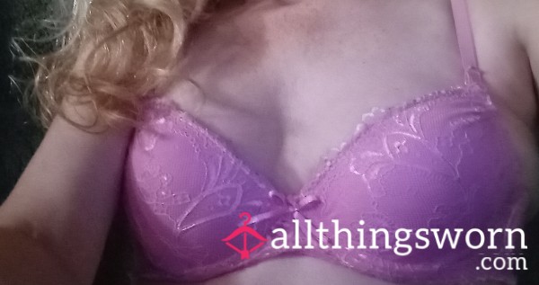 Pink Padded Lacy Bra (34A) And Beautiful Panties Bundle.  Full Of Sweat!