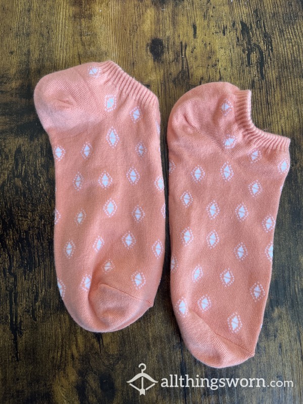 Pink Patterned Ankle Socks