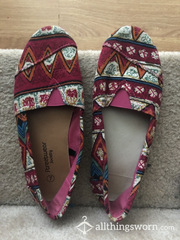 Pink Patterned Flats