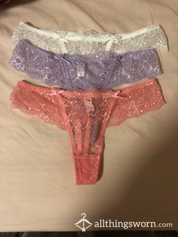 Pink, Purple And White Lace Panties 🎀