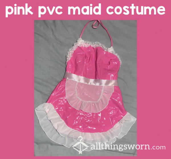 Pink PVC Maid Costume - Video Included💕