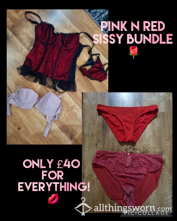 💋🌹 Pink & Red Sexy Sissy Bundle ! 🌹💋