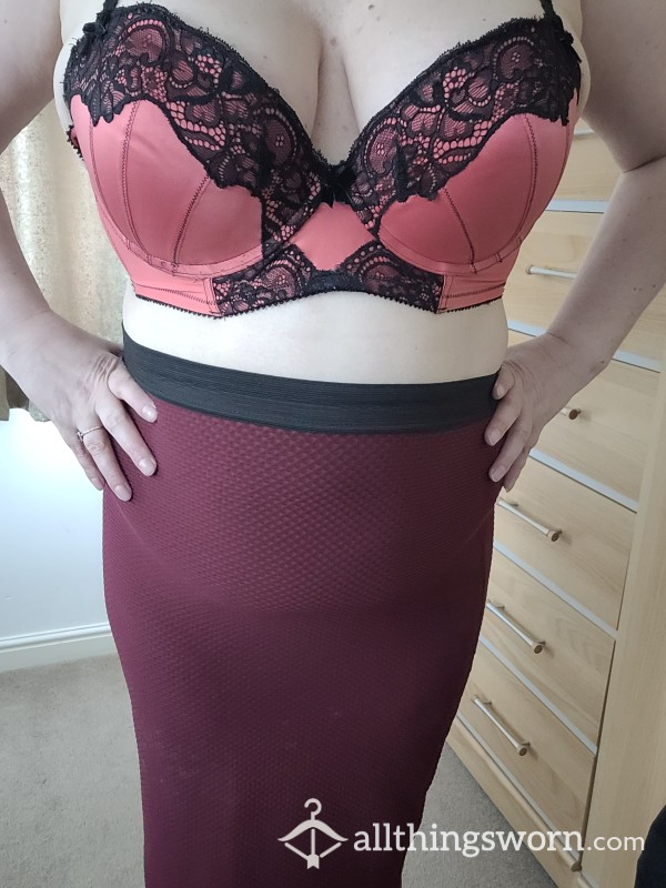 Pink Satin And Lace Bra
