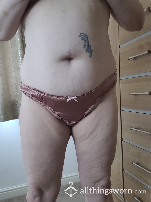 Pink Satin And Lace Knickers
