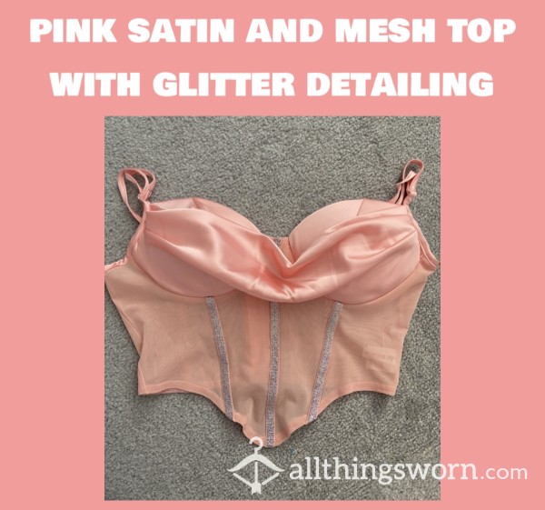 *reduced* Pink Satin And Mesh Top✨