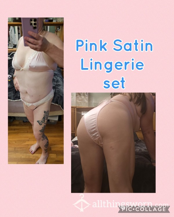 Pink Satin Lingerie Set