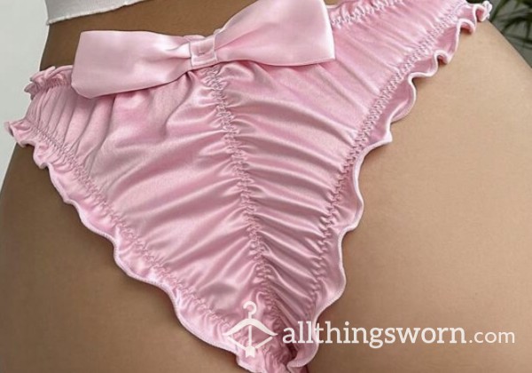 Pink Satin Sissy Knickers Size Large 14-16
