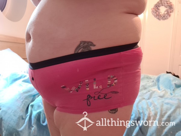 Pink Shorts With Side Pattern