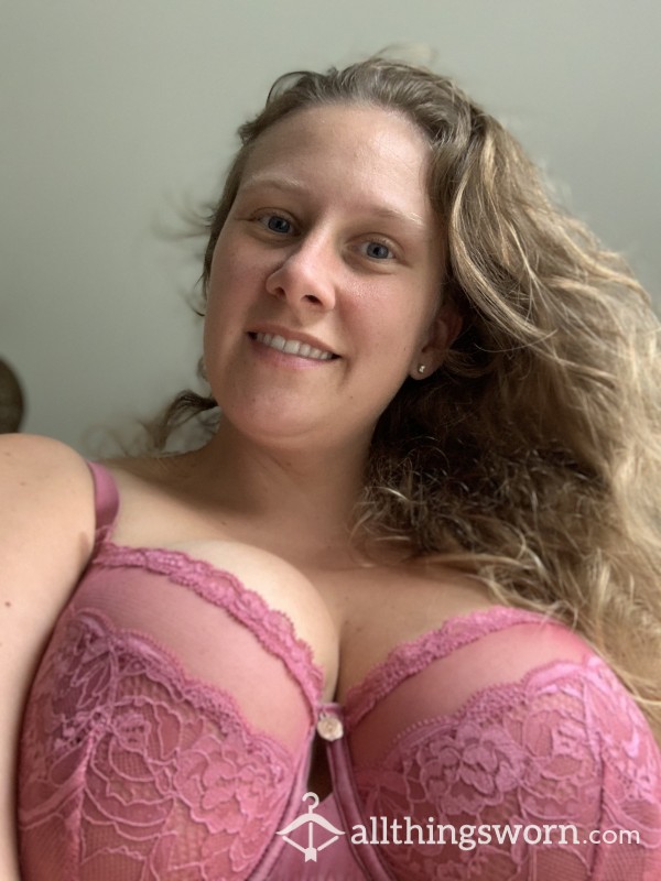 Pink Silk And Lace Bra