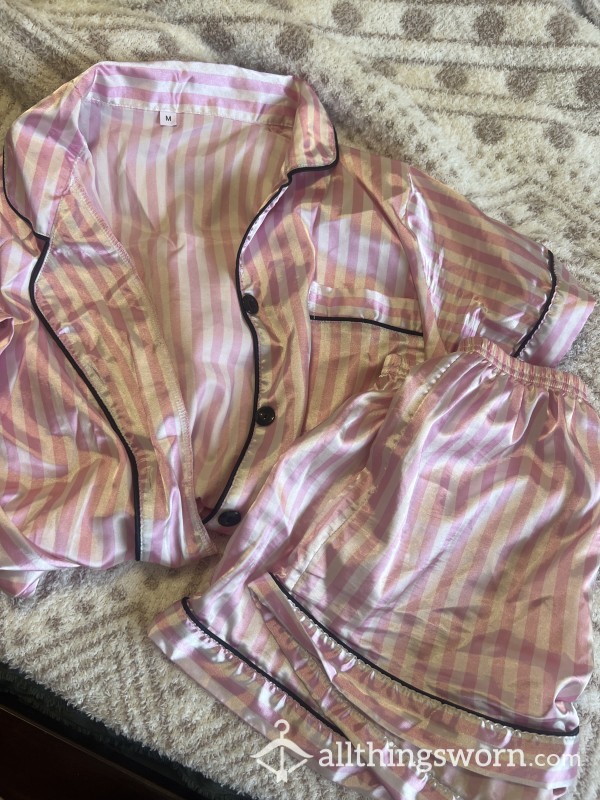 Pink Silk Pajamas + Free Shipping