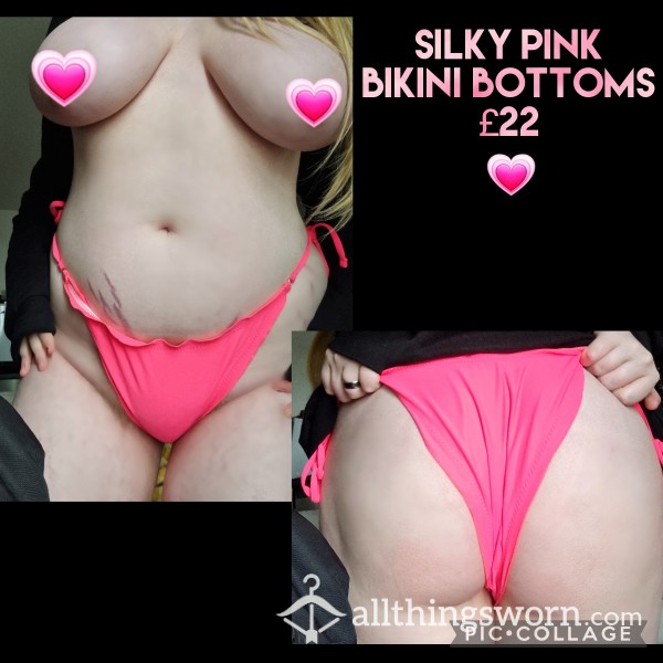 💗💦 Pink, Silky Bikini Bottoms ! 💦💗