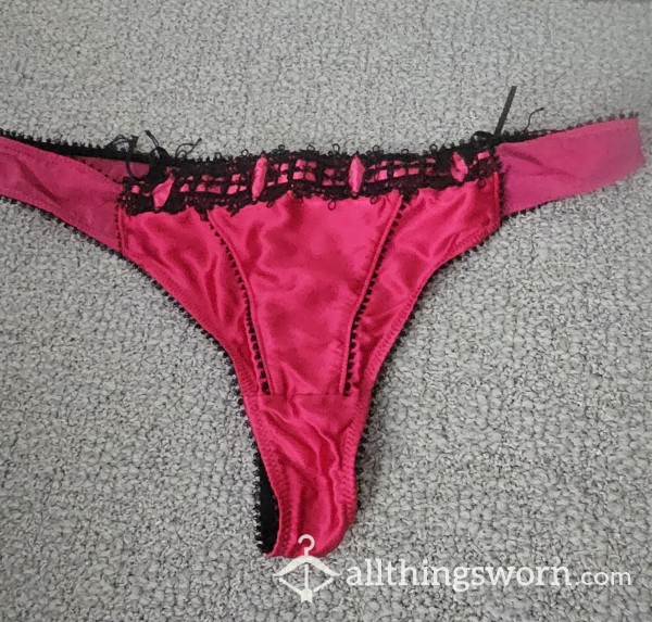 Pink Silky Thong