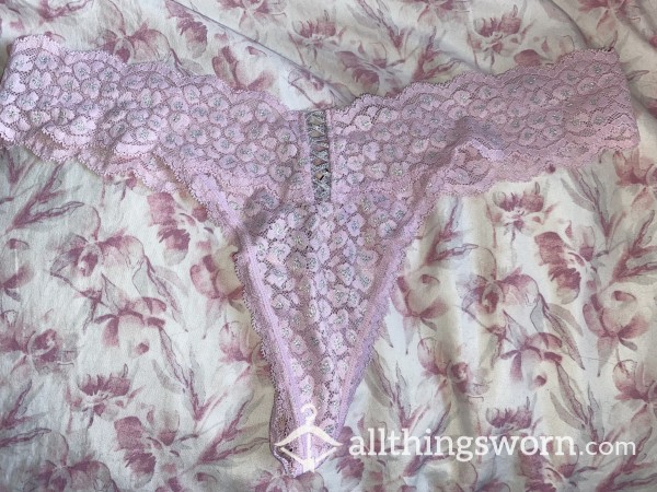 SOLD Pink Sparkly Lacey Thong