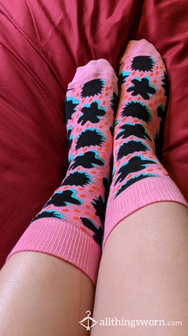 Pink Splotch Pattern Socks