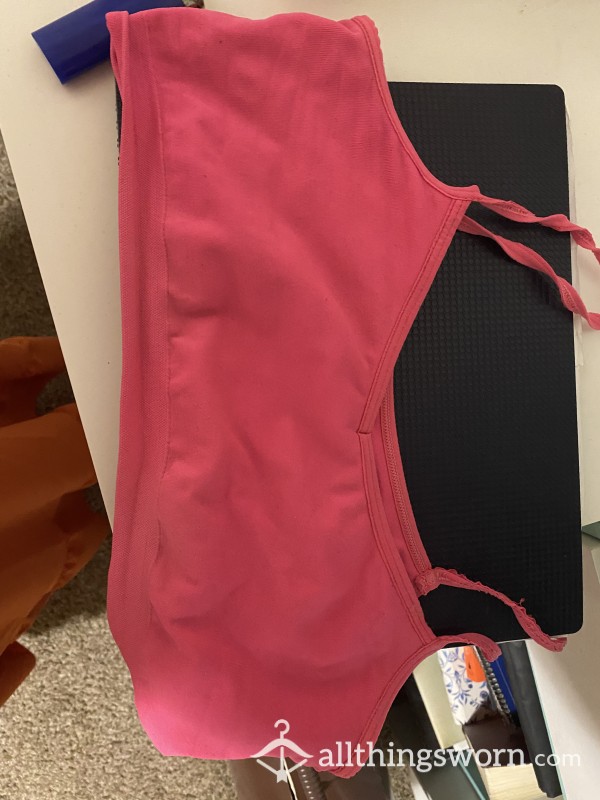 Pink Sports Bra - Worn While Working Out