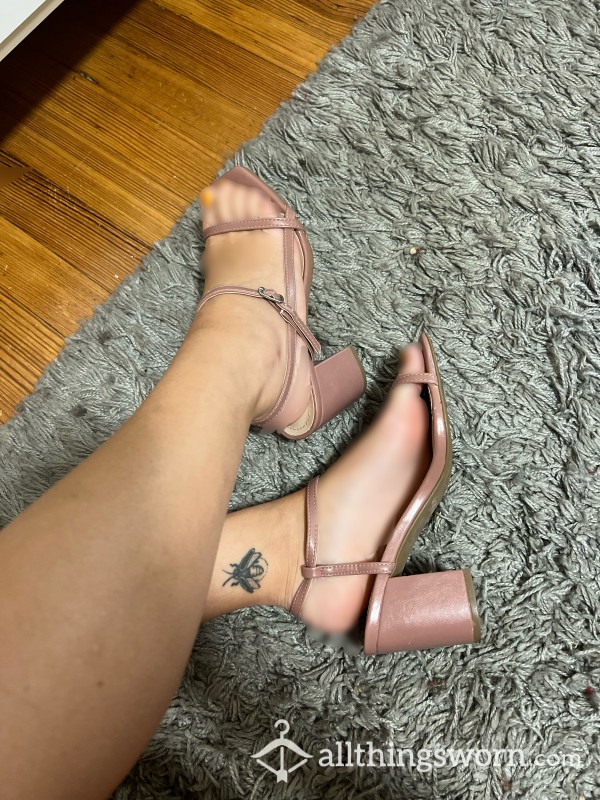Pink Strappy Low Heel
