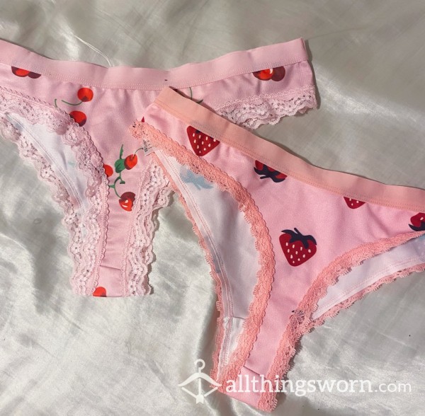 Pink Strawberry And Cherry Thongs
