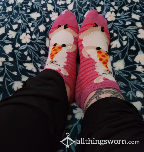 Pink Stripes Ankle Socks