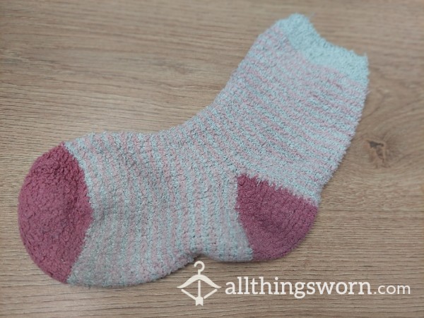 Pink Stripy Sweaty Bed Socks / Slipper Socks