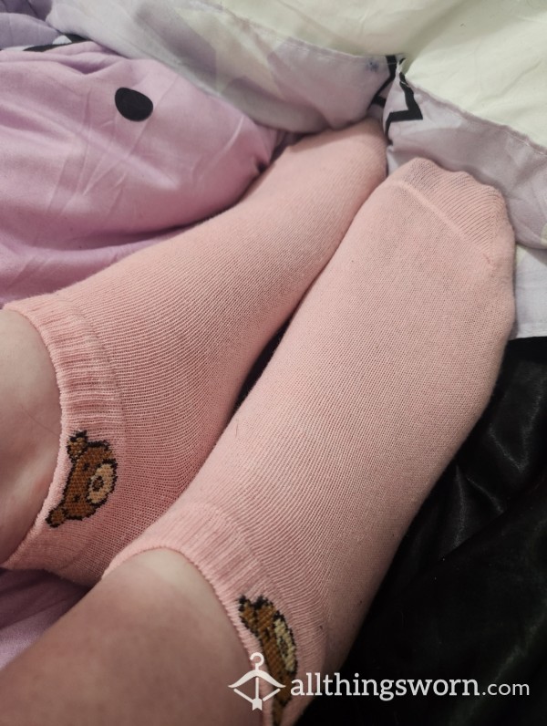 Pink Teddy Bear Socks
