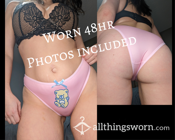 Pink Teddy Panties 🧸 Worn 48hr Upon Purchase Or However You'd Like