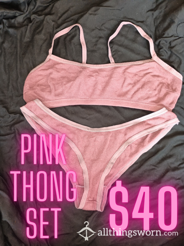 Pink Thong Set