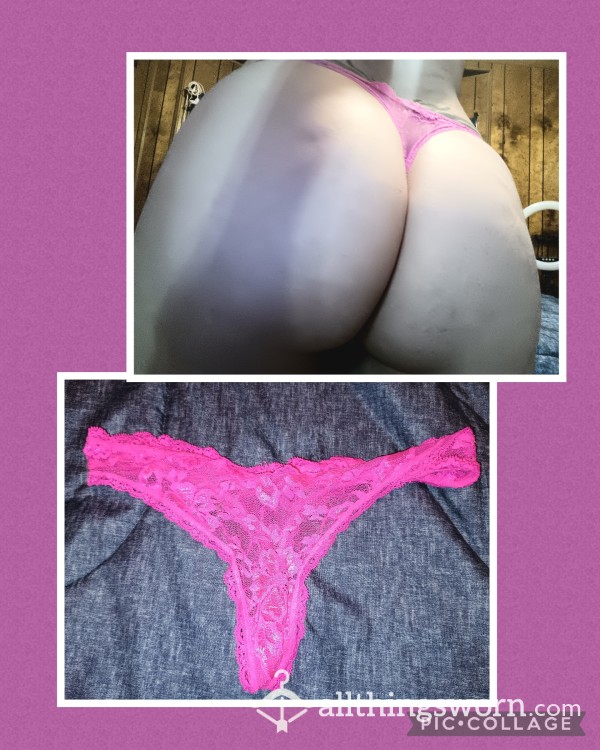 Pink Thong Super Worn Strings Coming Off Free Shipping And Tracking Number