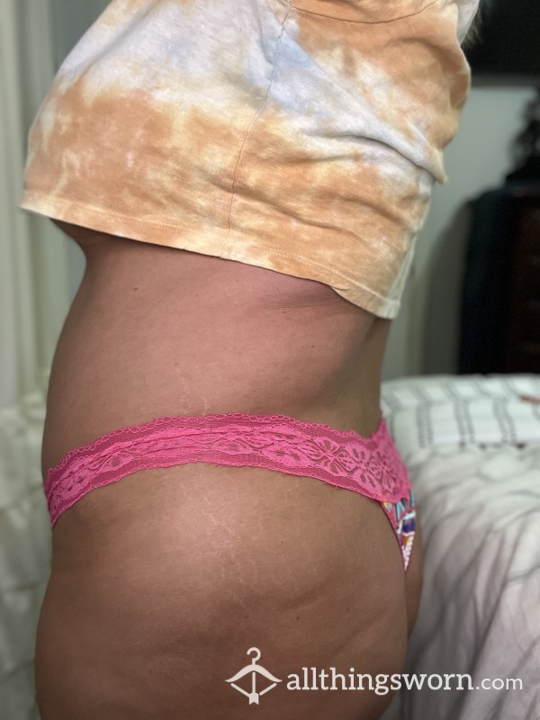 Pink Thong With Solo Play Juices