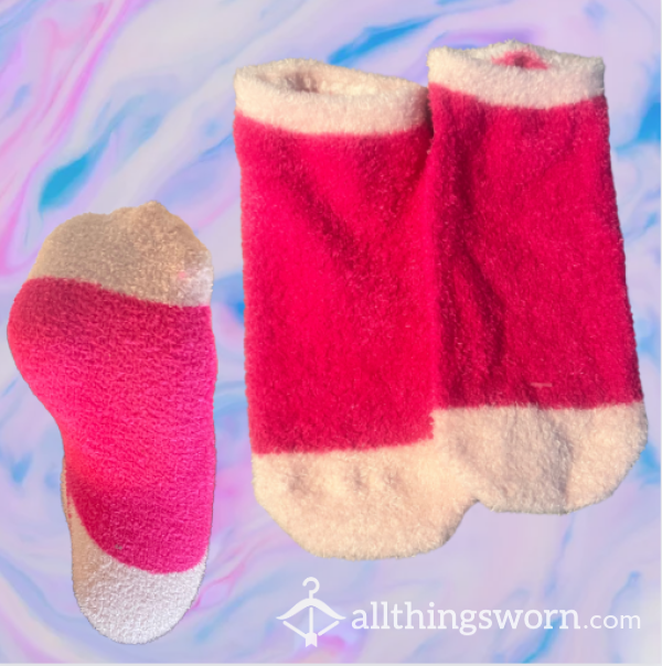 Pink, Ultra Soft, Fluffy Ankle Socks