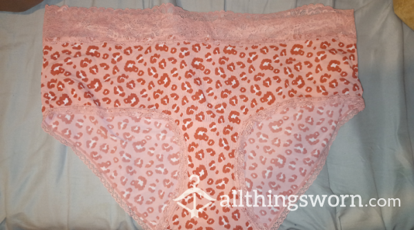 Pink Undies W/red Animal Print And Pink Lace
