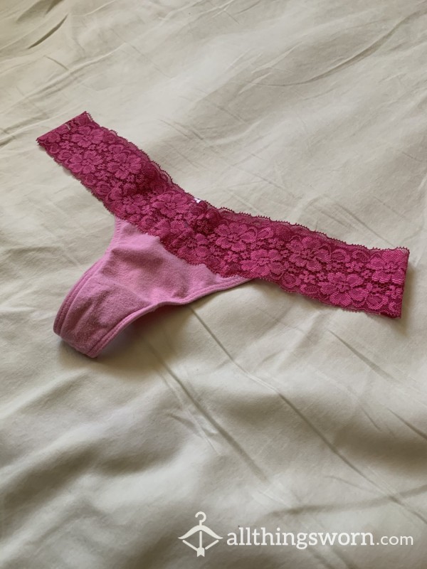 Pink VS Thong With Lace