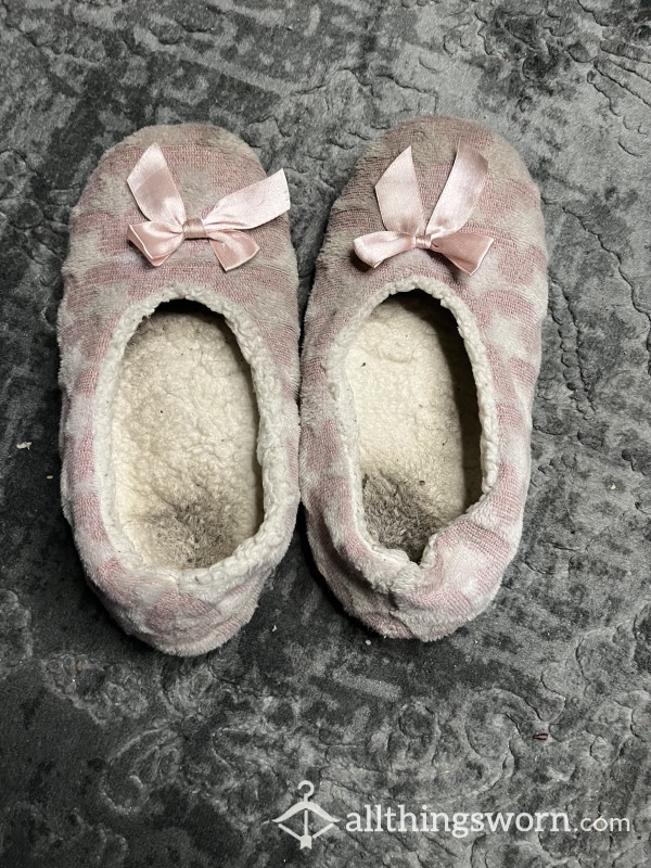 Pink Well Worn Slippers