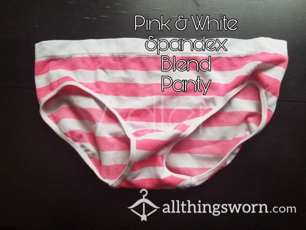 Pink & White Striped Spandex Blend Panty