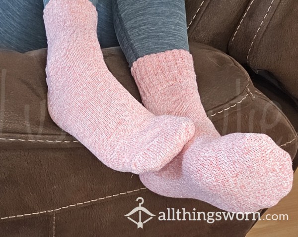 Pink Wool Crew Socks