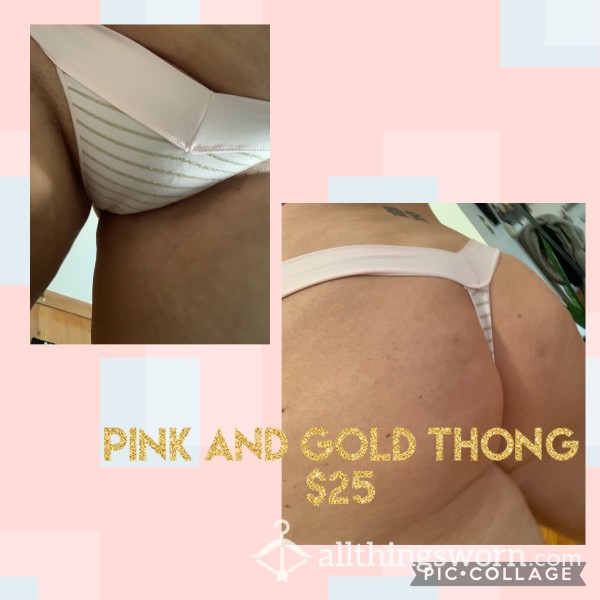 Pink/gold Thong