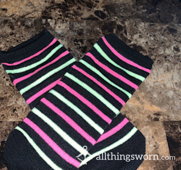 Pink/green/black Socks