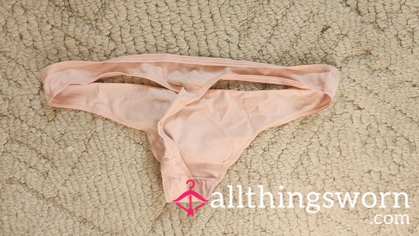 Pink/Nude Stretchy Cotton Thong