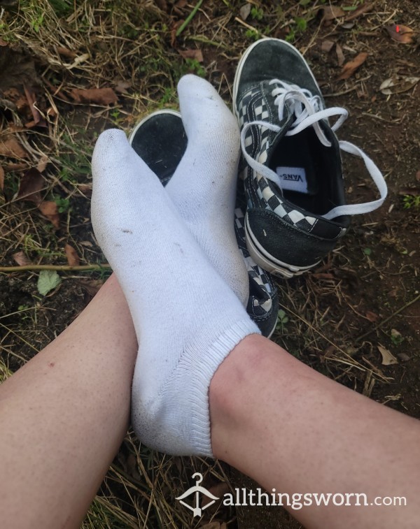 Plain White Cotton Ankle Socks
