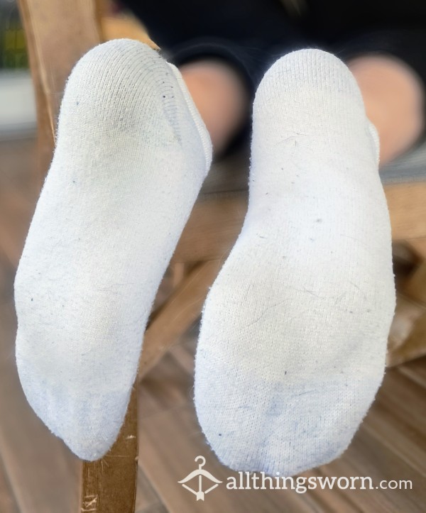 Plain White Thick Ankle Socks